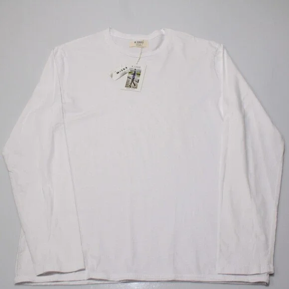 M. Singer NWD Long Sleeve T-Shirt Size XL in Solid White 100% Cotton - Picture 3 of 10